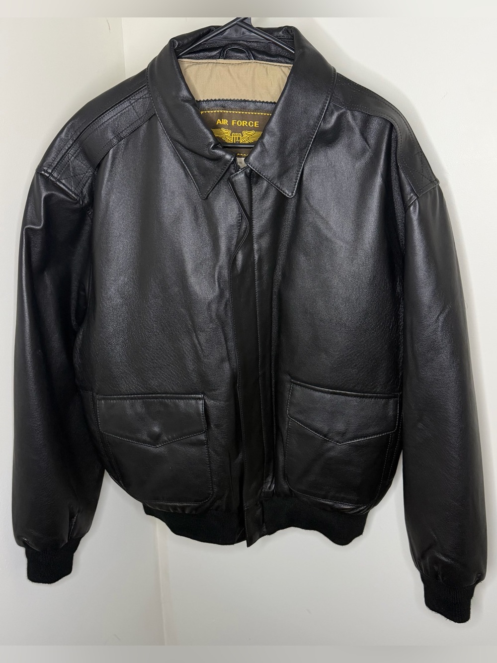 Air Force Black Leather Bomber Jacket